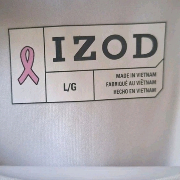 Izod T-Shirt White Short Sleeve Breast Cancer Size L - Picture 5 of 5